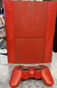 PS3 Super Slim Red System God Of War III Game 500GB CECH-4001C 1 Good Controller - Picture 1 of 6
