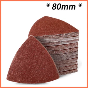 Hook and Loop 80mm Delta Sanding Sheets Triangular Detail Sandpaper Pads - Picture 1 of 7