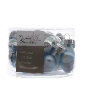 12 Sterne Christbaumkugeln Weihnachtskugeln aus Glas in frozen blue Durchmesser - Bild 1 von 1