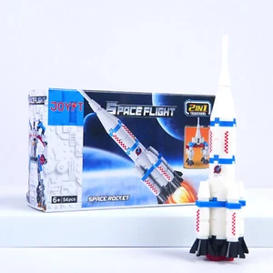 White Space Flight Rocket – 2-in-1 Set Rocket or Robot with 54 Blocks Bricks - Picture 1 of 6