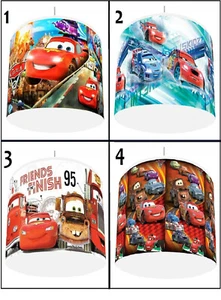 DISNEY'S CARS Kids Bedroom Light Shade Lampshade 4 DESIGNS free P&P Reusable - Picture 1 of 5