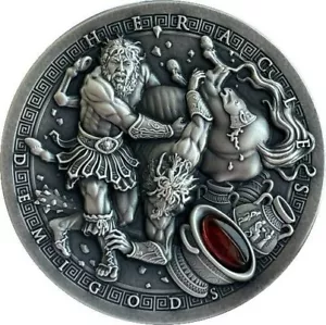 SERIE HERACLES SEMIGODS - 2021 2 OZ MONEDA DE PLATA ULTRA ALTO RELIEVE PURO NIUE - Imagen 1 de 4
