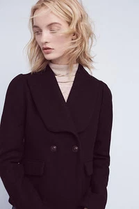 Nuevo con etiquetas Abrigo Chaqueta Flota Anthropologie por Dibujante Negro 12 NUEVO Recortado - Imagen 1 de 1