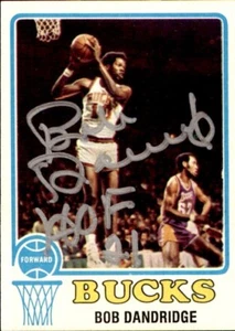 Bob Dandridge 1973-74 Topps #33 Milwaukee Bucks HOF 21 carta da basket firmata - Foto 1 di 1