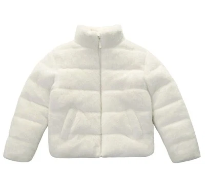 Rokka&Rolla Girls' Fuzzy Shaggy Puffer Jacket Winter Coat - Image 1 of 4