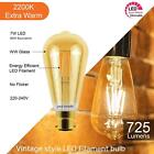 E27 B22 Vintage Filament LED Edison Light Lamp Decorative Dimmable ST64 7W Bulbs