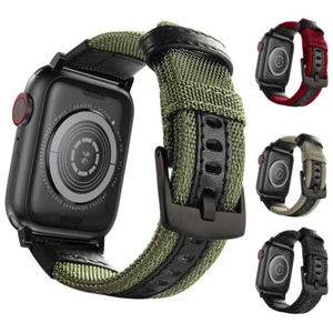 Bucle Solo de Cuero para Apple Watch Banda Serie 5 Se 6 7 TELA Nailon IWatch Correa - Imagen 1 de 18
