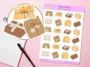 Parcels Planner Stickers | Packages Happy Mail Delivery Diary Journal Sticker - Picture 1 of 2