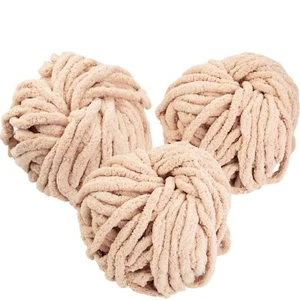 iDIY Chunky Yarn 3 Pack 24 Yards Each Skein - Sand - Fluffy Chenille Yarn Per... - Picture 1 of 7