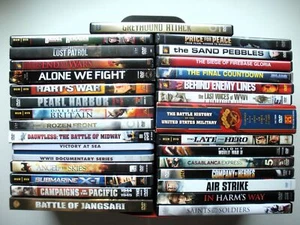 DVD Lot of 29 MILITARY COMBAT MOVIES & DOCUMENTARIES - World War II Battles - Picture 1 of 9