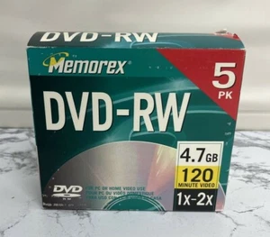 Paquete de 5 Memorex DVD-RW | 4,7 GB | 120 minutos | 1x-2x | totalmente nuevo - Imagen 1 de 4