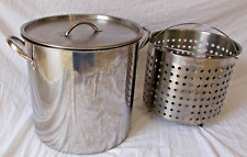 Proctor Silex 30 quart stainless steel stock pot with Steamer Basket & Lid