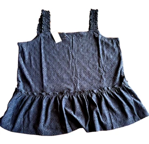 Maurices Eyelet Babydoll Tank Top Shirt Blau Jasmin Größe Large L Neu mit Etikett - Bild 1 von 12