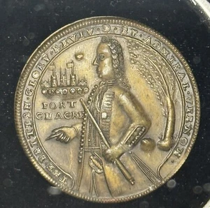 Admiral Vernon Medaille Fort Chagre Porto Bello 1739 Wahl Ex. José Toribio Medina - Bild 1 von 3