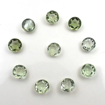 Natural Green Amethyst Round Calibrated Faceted, February Birthstone For Jewelry - Image 1 of 4