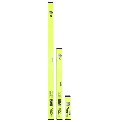 3er Set: BMI neon Wasserwaage je1x 20cm 60cm 100cm Neonfarbe Wasserwaagen Alu - Bild 1 von 4