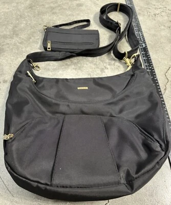 LOTE Cartera y Cartera Travelon Antirrobo LTD RFID Negra Correa Larga Foto 1 de 4