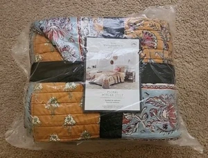 NEU! Twin/XL Twin Blumenmuster Rand Quilt by Threshold. Maschinenwaschbar SCHNELLER VERSAND - Bild 1 von 4
