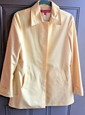 Anne Klein Trench Car Coat Jacket Pea Size M Cropped Lightweight Yellow