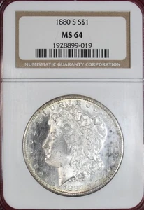 1880-S MORGAN DOLLAR NGC MS64 - Foto 1 di 4
