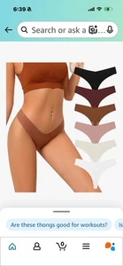 Seamless Thongs for Women V-Shaped No Show Panties B1 - Picture 1 of 3