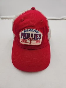 Philadelphia Phillies Mesh SnapBack Trucker Hat Baseball Cap 47 Brand MLB Red - Picture 1 of 15