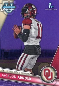 🏈 Jackson Arnold 2023 Bowman U Chrome 1st Bowman Purple RC 088/399 #102 - Picture 1 of 2