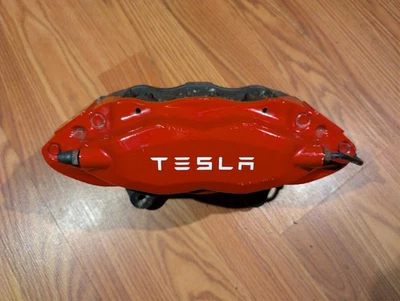✅ 2016-2020 Tesla S/X Front Left Brake Caliper LH OEM (Painted Red) w/ Pads - Image 1 of 4