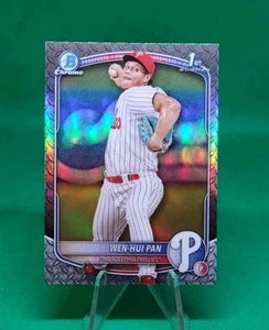 2025 Bowman Chrome /100 Steel Metal 1st Wen-Hui Pan Philadelphia Phillies - Picture 1 of 1