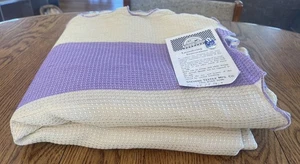 VTG 1936 NOS Purple Lavender Cream Bedspread Groom Gift To Bride In 1936 83x102 - Picture 1 of 24