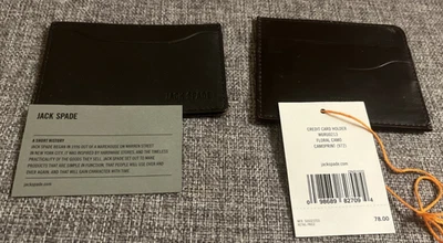 Pair of 2 Jack Spade Wallets Leather Floral Camo Slim Minimalist Men's Cards ID - Image 1 of 4