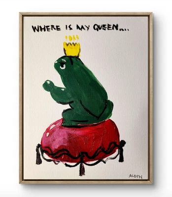 Arte Original Rana Rey 14x11 Figurativo Abstracto Expresionista Arte Pintura Foto 1 de 4