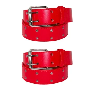 CTM Kids' Leather Two Hole Jean Belt (Pack of 2) - Picture 1 of 17