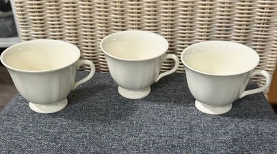 Wedgwood Queens Shape Coffee Mugs Set of 3 Cream Off White England - Image 1 of 4