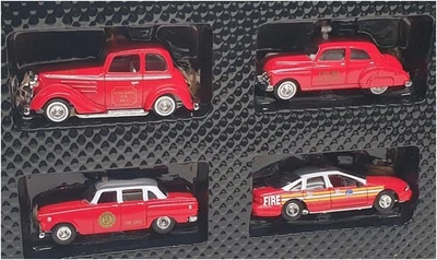 Golden Wheel 1/64 Scale 14414 - Chevrolet Fire Series 4 Piece Set - Red - Image 1 of 4