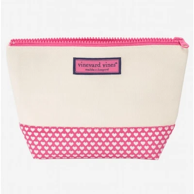 VINEYARD VINES Hearts Canvas Cosmetic Bag Cupcakes NWT - Image 1 of 3