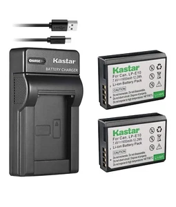 2 Pack LP-E10 Battery + Charger For Canon Rebel T3, T5, T6, T7, 2000D, 3000D - Picture 1 of 2