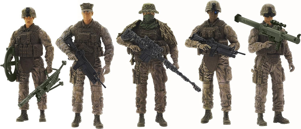 Elite Force Marine Recon Action Figures � 5 Pack Military Toy Soldiers Playset