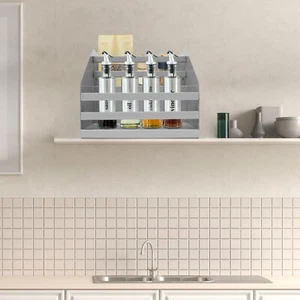 Pull Down Cabinet Organizer 2 Tier Pull-Out Cabinet Wall Shelf Spice Dishes Rack - Picture 1 of 20