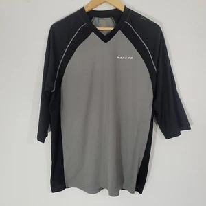 Mens DARE2B T Shirt Top Large Grey Black 1/2 Sleeves Breathable Walking Hiking - Picture 1 of 10