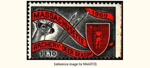 D2K Massachusetts Archery Stamp 1969 $1.10 - Image 1 of 1