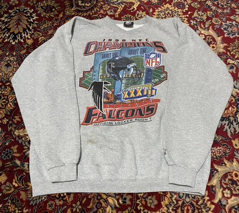 Vintage Starter 1998 NFL Atlanta Falcons NFC Champs Official Sweatshirt Sz XL Cover