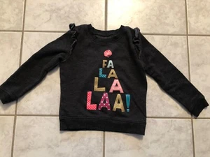EUC JUMPING BEANS Girl 4T pullover sweatshirt FA LA LA Christmas Sparkle - Picture 1 of 6