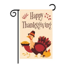 Double Sided 12x18 Inch Yard Flag Happy Thanksgiving decoration garden flag - Picture 1 of 2