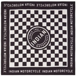 Bandana Indian Motorcycle Checkered 100% Cotton Black And White 23.6” Biker - Picture 1 of 3