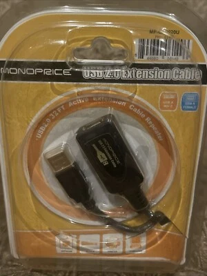 New Monoprice  32ft USB 2.0 Active Extension Cable Type A Male To A Female - Image 1 of 4