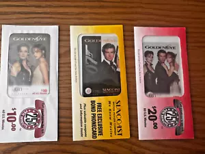 James Bond Goldeneye Phonecards In Sealed Envelopes 1995 Pierce Brosnan x 3 - Picture 1 of 4