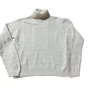 Pendleton Fisherman's Sweater 100% Cotton Pattern Vintage Women's Size Large - Picture 1 of 5