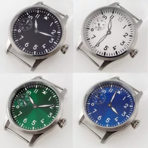 brushed 42mm 316L steel Watch Case fit ETA 6497 6498 ST3600 3620 black dial - Picture 1 of 16