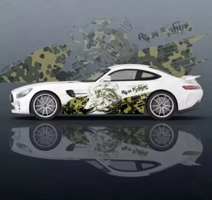 Custom Camo Car Decal; Camo & Bass Car Decal Both Sides Universal Fit Car Decal - Picture 1 of 1